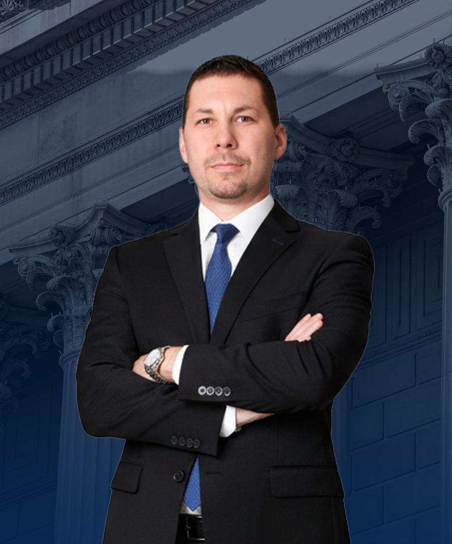 Attorney Evan Hoffman outside the courthouse